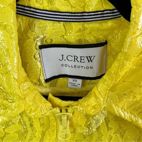 NWOT J. Crew Collection Yellow Coated Lace Jacket Coat Rain Spring Women’s XS - Picture 10 of 10